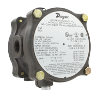 DWYER 1910-00 LOW DIFFERENTIAL PRESSURE SWITCH 45 IN WC 480V-AC 15A AMP D541042