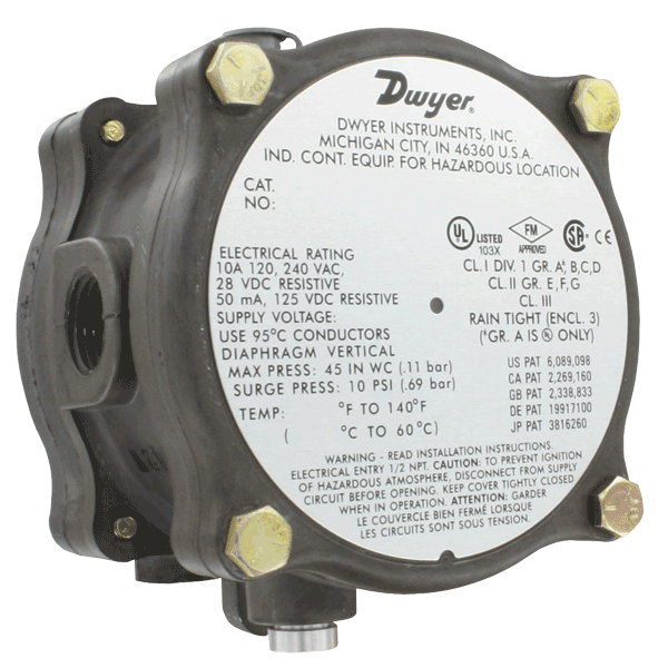 Series 1950G Explosion-proof Differential Pressure Switch