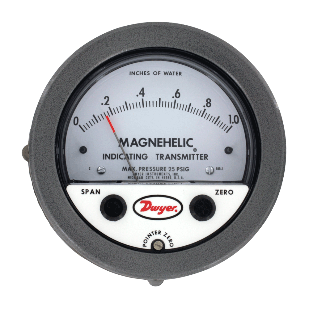 Dwyer Magnehelic Series 605 Differential Pressure Indicating Transmitter 0-30WC Range 