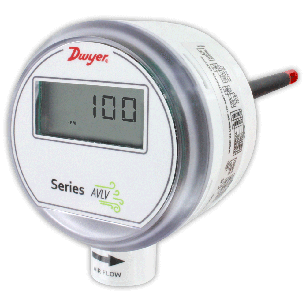 AVUL-3DB1-LCD 5% accuracy Dwyer Air Velocity Transmitter Duct Mount BACnet Communications with LCD 