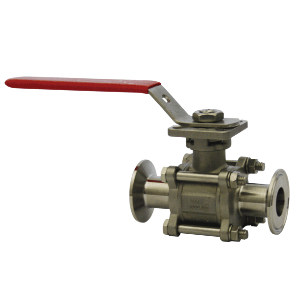 Series WE03 3-Piece Tri-Clamp Stainless Steel Ball Valve