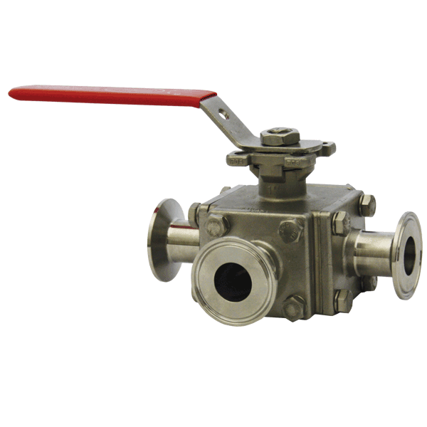 2 inch HSH-Flo Sanitary Stainless Steel 304 Tri-Clamp Ferrule Type Double Acting Pneumatic Ball Valve